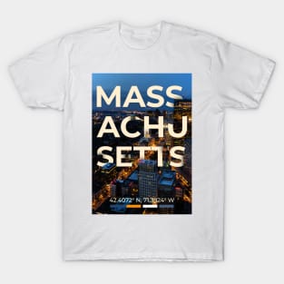 Massachusetts Travel Poster T-Shirt